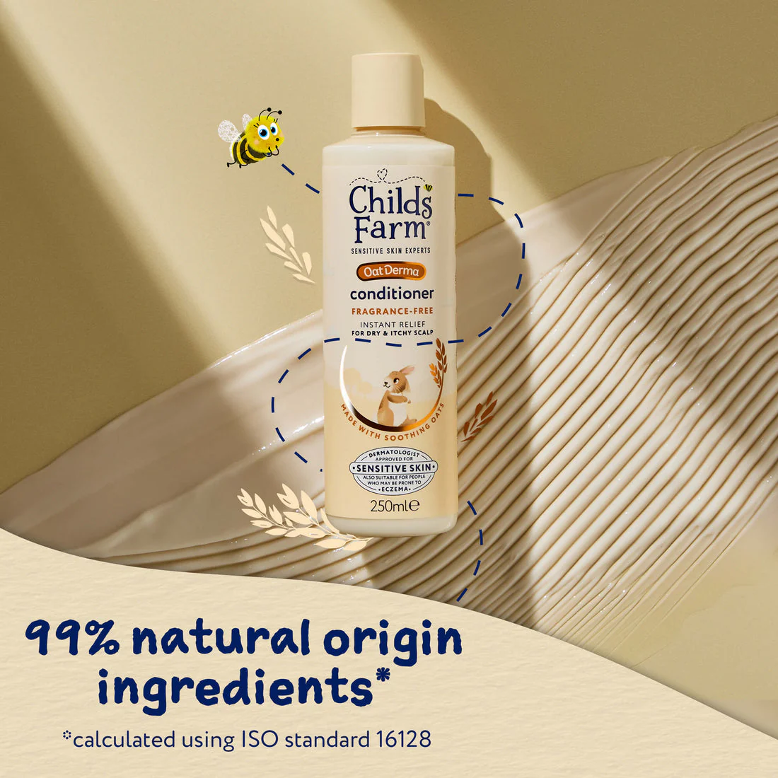 Childs Farm Sensitive Skin Experts Oat Derma Fragrance Free Conditioner 250ml - Image 5