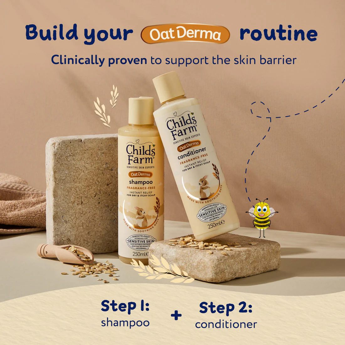 Childs Farm Sensitive Skin Experts Oat Derma Fragrance Free Conditioner 250ml - Image 6