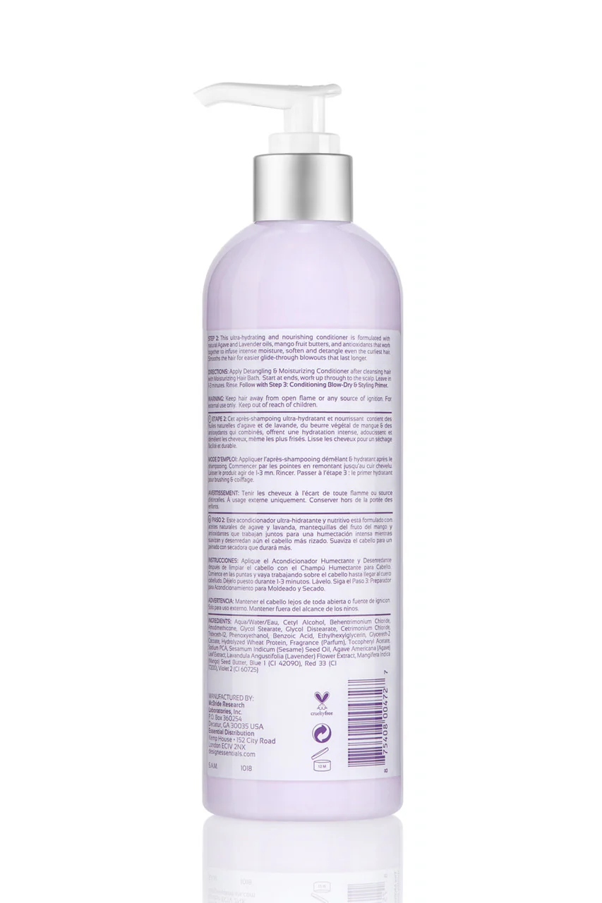 Design Essentials Agave & Lavender Moisturizing & Detangling Conditioner 340g/12oz - Image 2