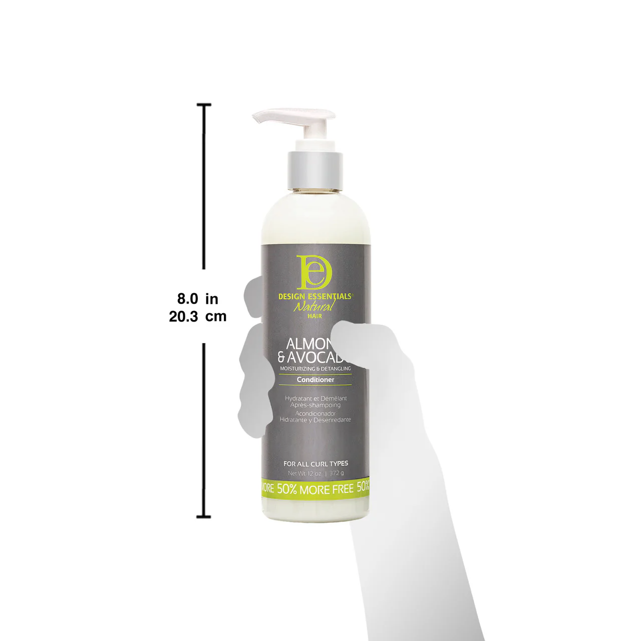 Design Essentials Almond & Avocado Moisturizing & Detangling Conditioner 372g/12oz - Image 3