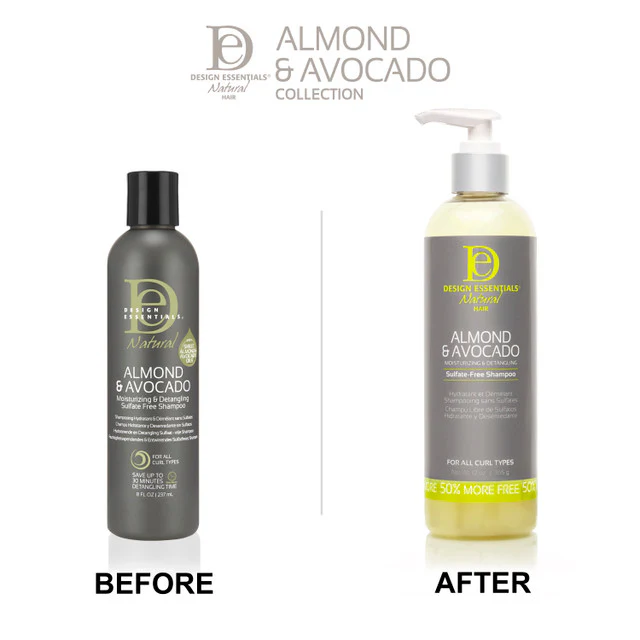 Design Essentials Almond & Avocado Moisturizing & Detangling Sulfate-Free Shampoo 365g/12oz - Image 4