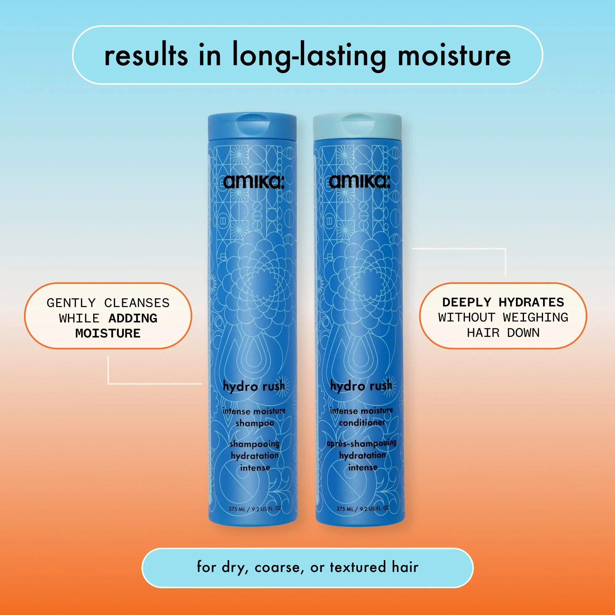 Amika Hydro Rush Intense Moisture Shampoo 500ml/16.9oz - Image 9