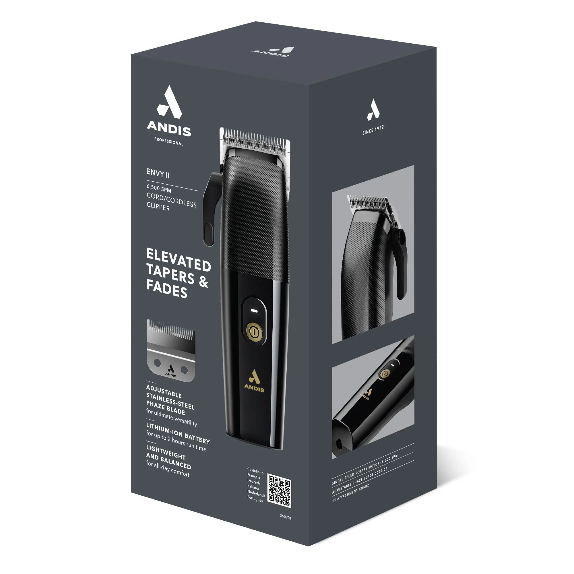 ANDIS ENVY II PREMIER CLIPPER BLACK - Image 2