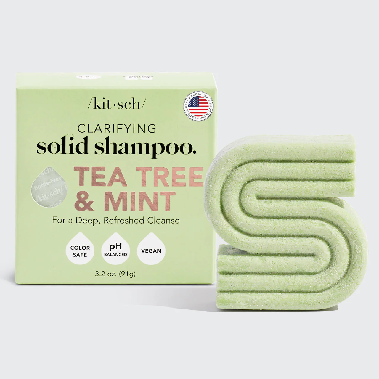 Kitsch Tea Tree & Mint Anti Dandruff Clarifying Shampoo Bar 91g