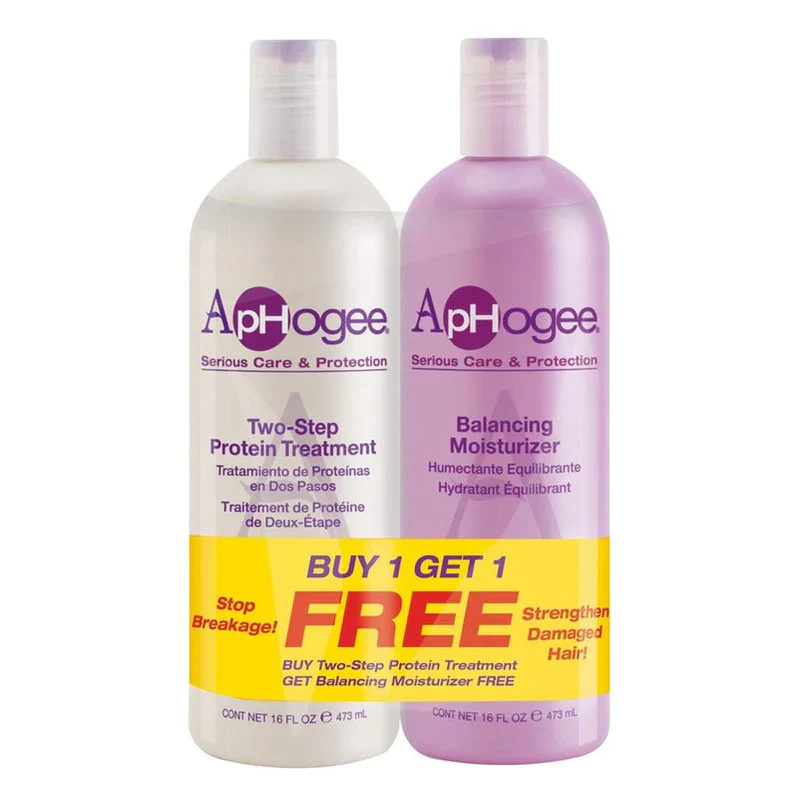 Aphogee Balancing Moisturizer 16 oz & Two-Step Protein Treatment 16 oz Duo Pac