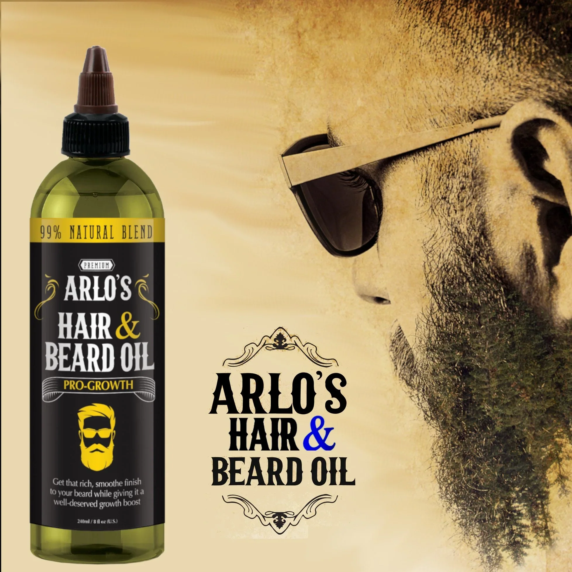 Arlo's Pro Growth Beard Oil Vanilla Sandalwood 75ml/2.25oz - Image 9