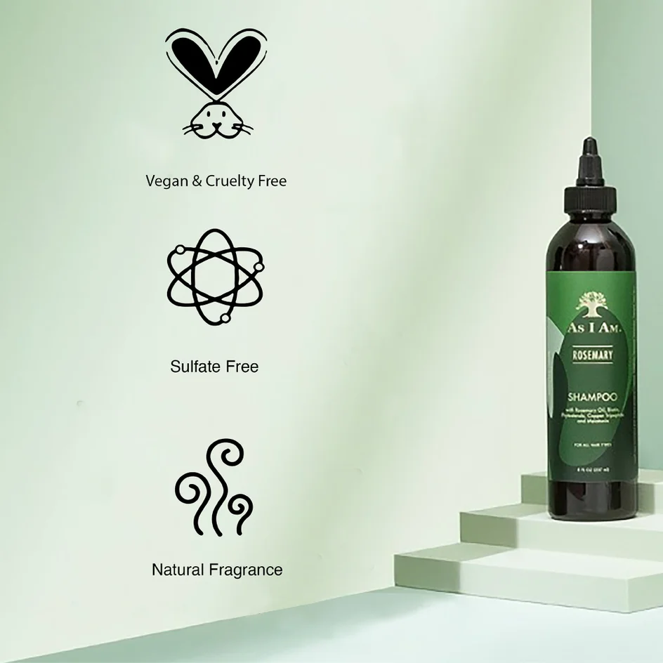 As I Am Rosemary Shampoo 237ml/8oz - Image 4