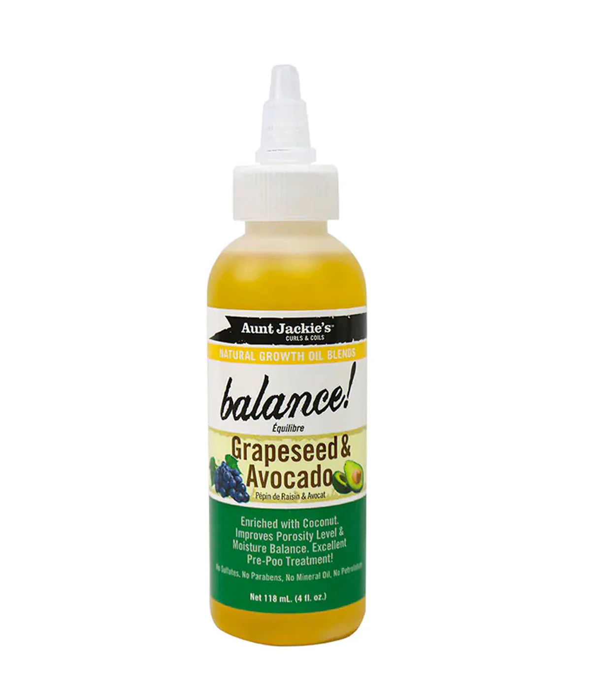 Aunt Jackie's Curls & coils  Balance  Grapeseed & Avocado 118ml/4oz