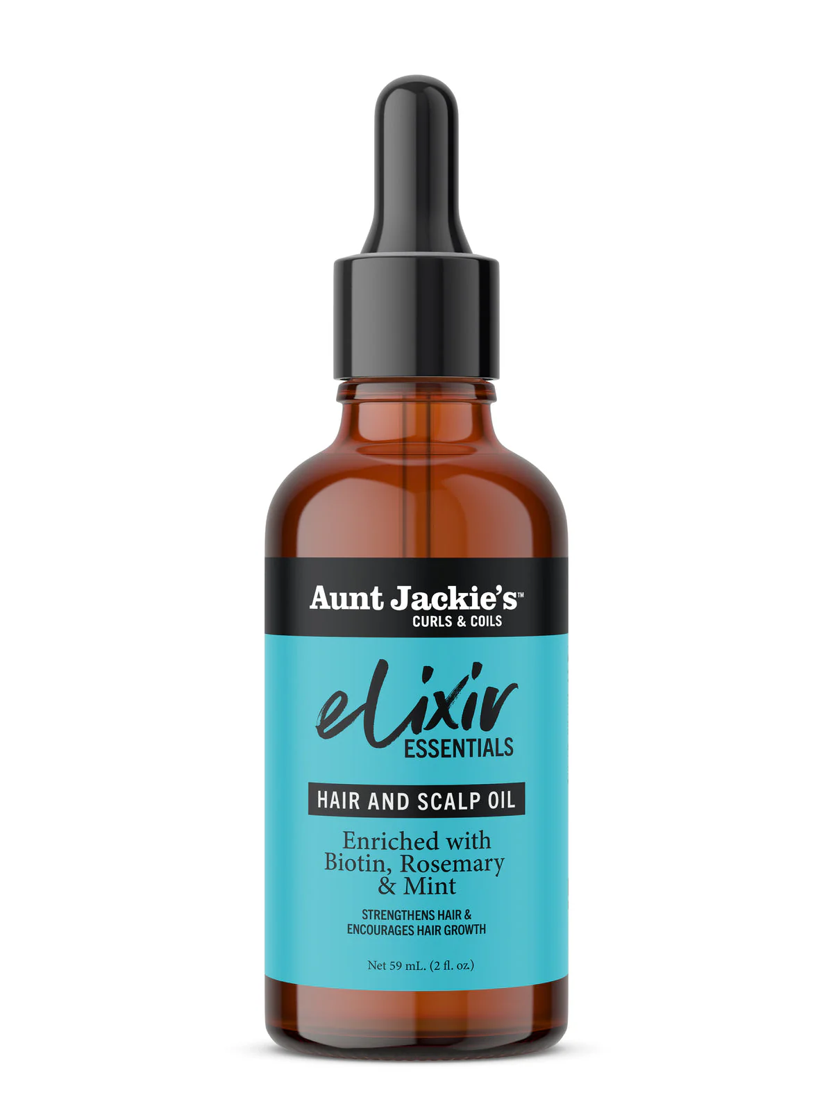 Aunt Jackie's Curls & coils Elixir Essentials: Biotin & Rosemary Hair & Scalp Oil 59ml/2oz - Image 2