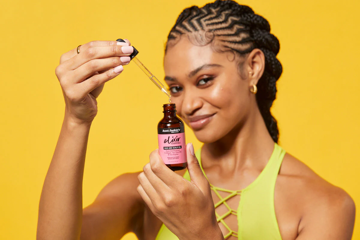 Aunt Jackie's Curls & coils Elixir Essentials Collagen & Tea Tree Hair & Scalp Oil 59ml/2oz - Image 3