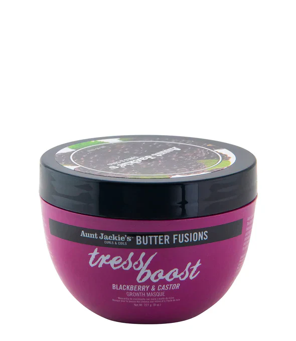 Aunt Jackie's BUTTER FUSIONS Tress Boost – Blackberry & Castor Hair Growth Masque 8 OZ