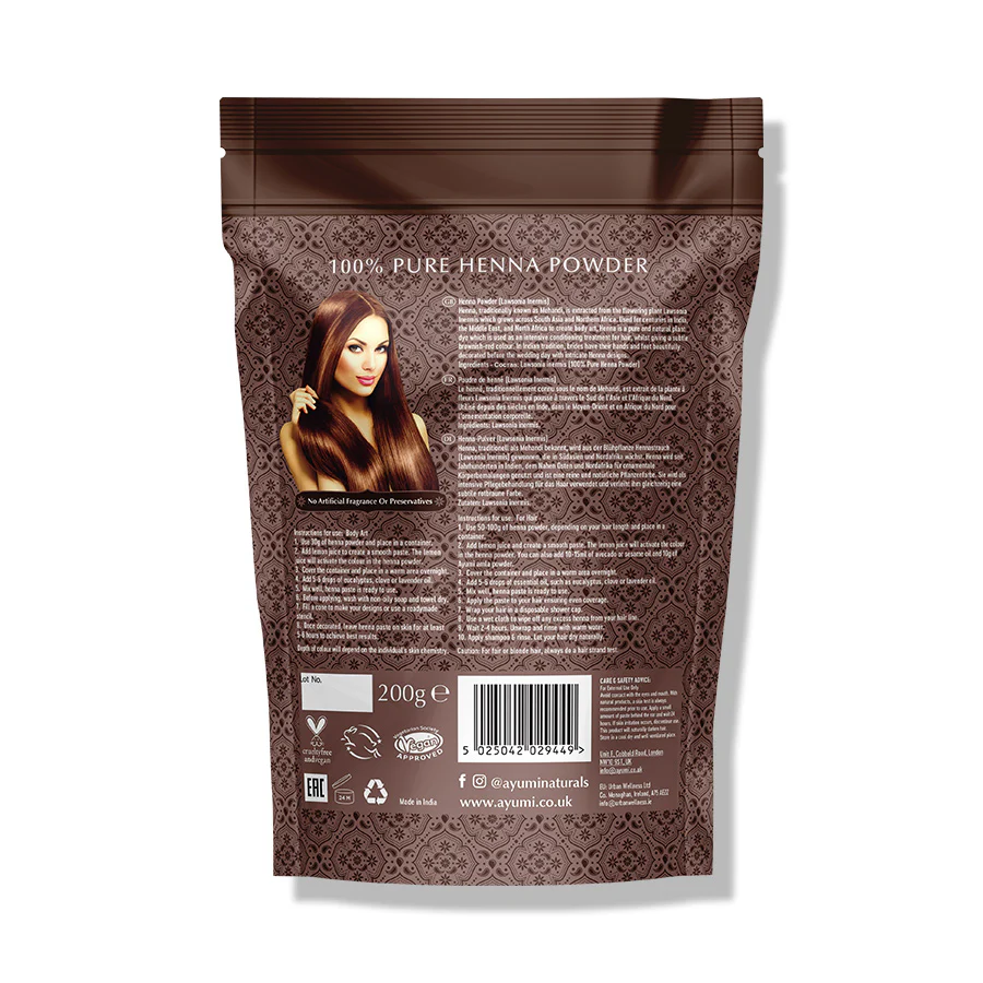 Ayumi Pure Henna Powder For Hair 200g - Image 2