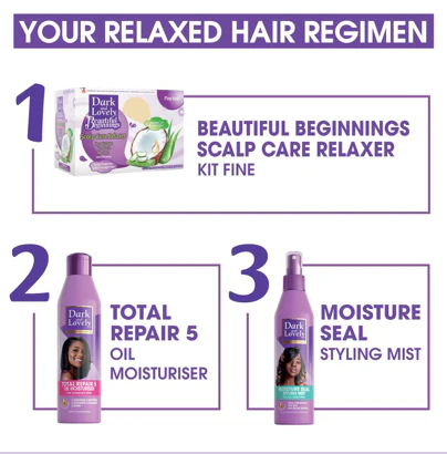 Dark & Lovely Beautiful Beginnings Scalp Care No-Lye Relaxer Kit – Fine - Image 3