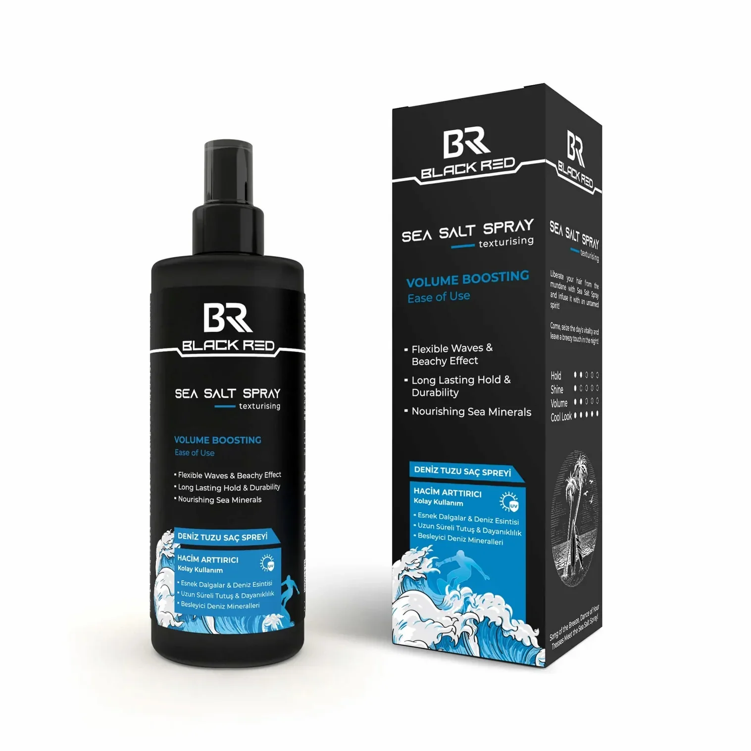 Black Red Sea Salt Spray Texturising & Volume Boosting 200ml