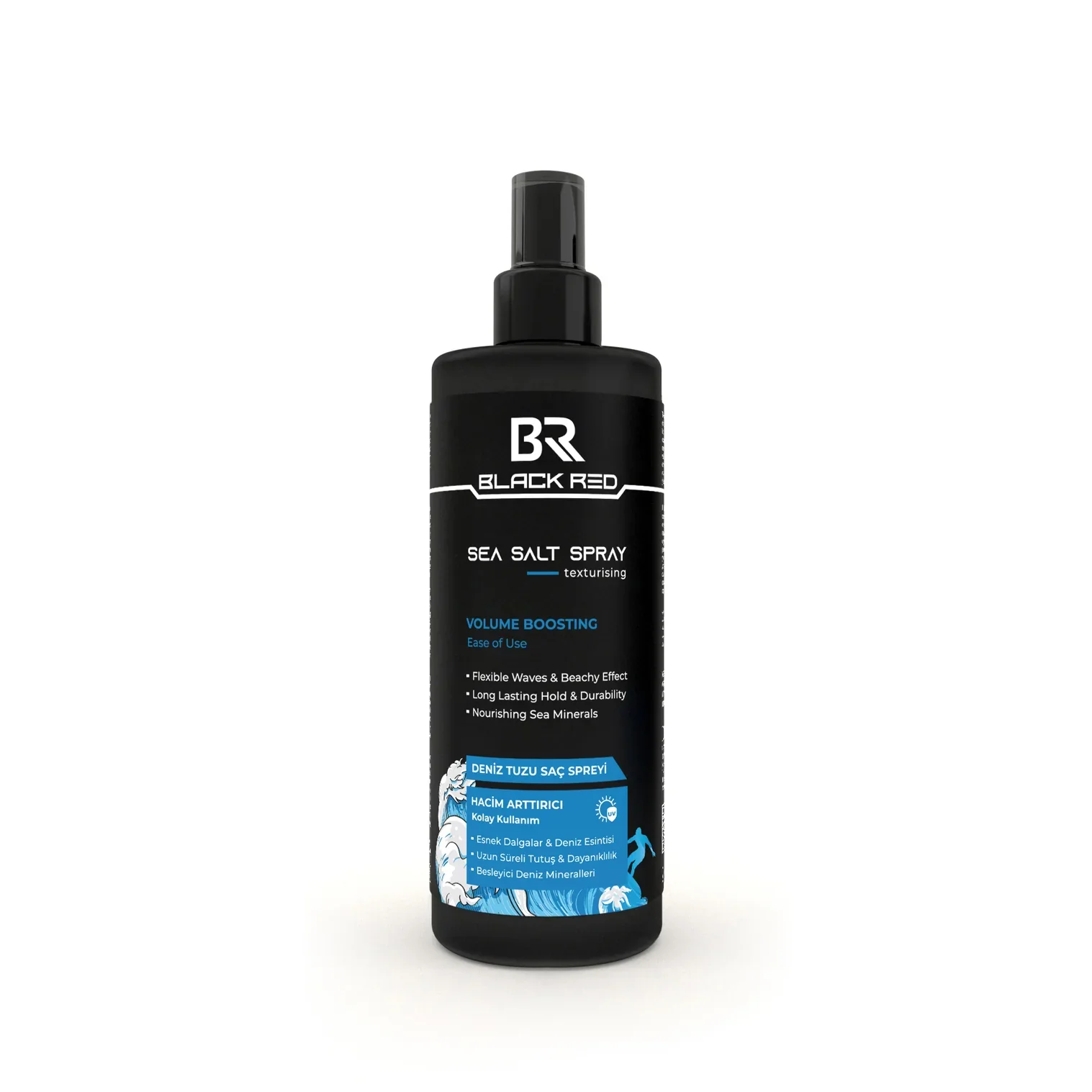 Black Red Sea Salt Spray Texturising & Volume Boosting 200ml - Image 2