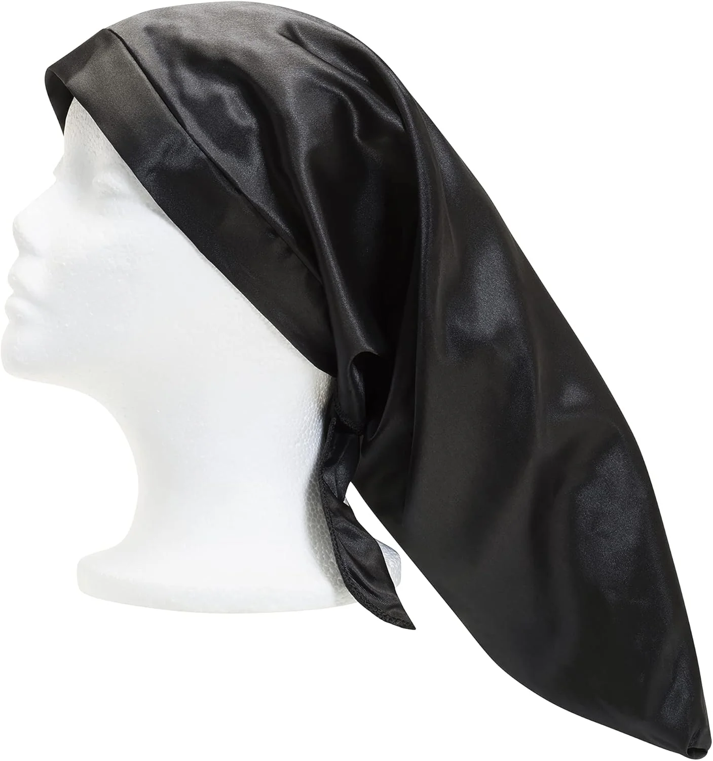 Cantu Braid Bonnet Extra Long Sleep Cap, Black - Image 2