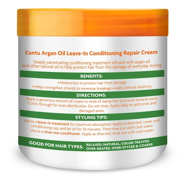 Cantu Classic Argan Oil Leave-In Conditioning Repair Cream 453g/16oz - Image 9