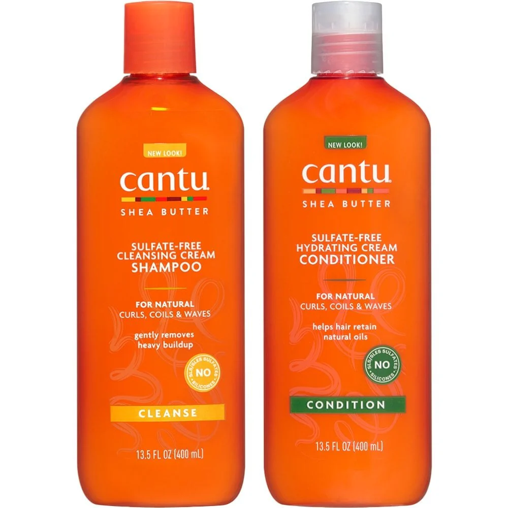 Cantu Shea Butter For Natural Hair Sulphate-Free Cleansing Cream Shampoo & Conditioner Twin 2 x 400ml
