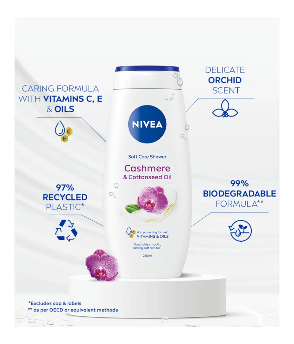 NIVEA CASHMERE & COTTON SEED OIL SHOWER CREAM 250 ML - Image 4