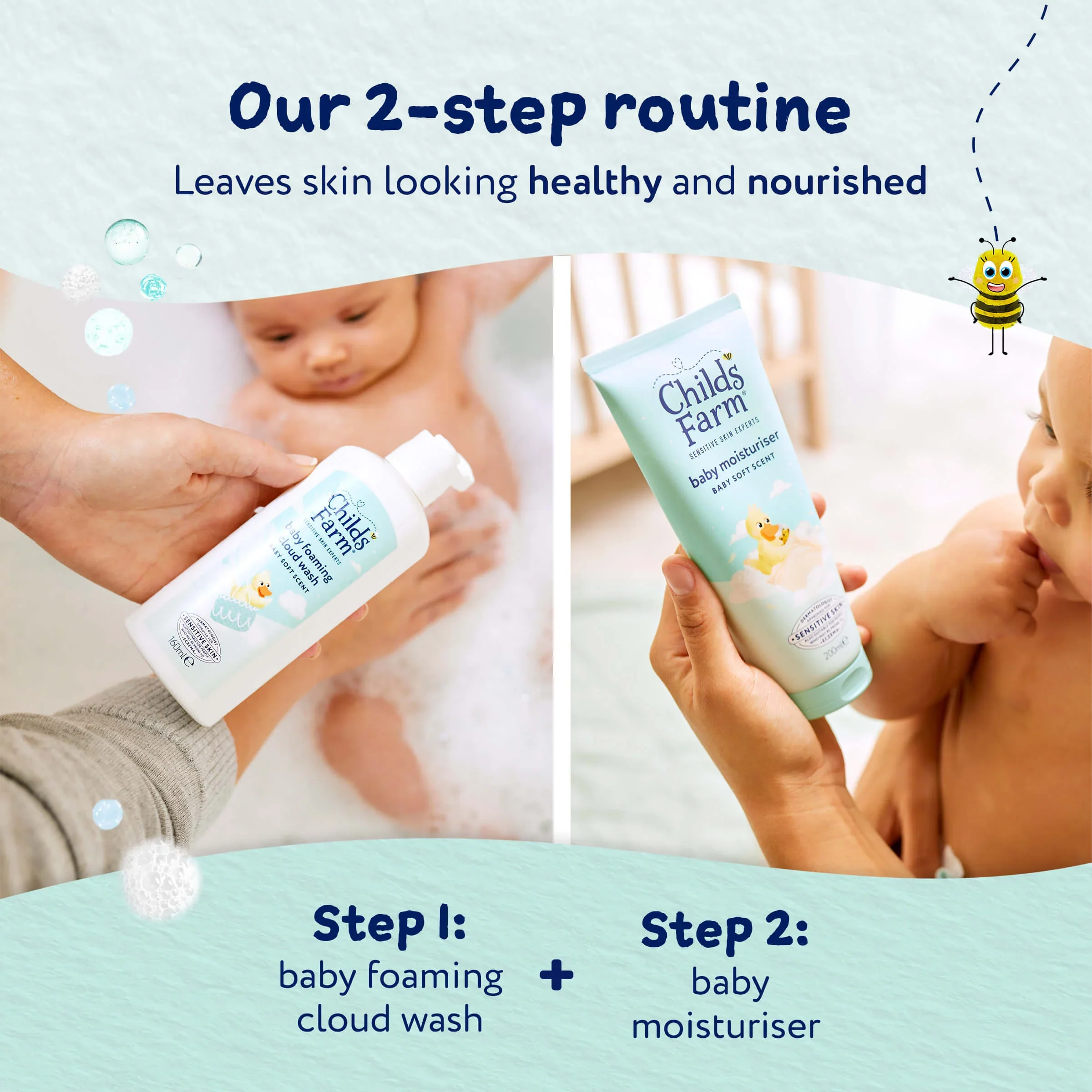 Childs Farm Sensitive Skin Experts Baby Foaming Cloud Wash Soft Scent 160ml - Image 6