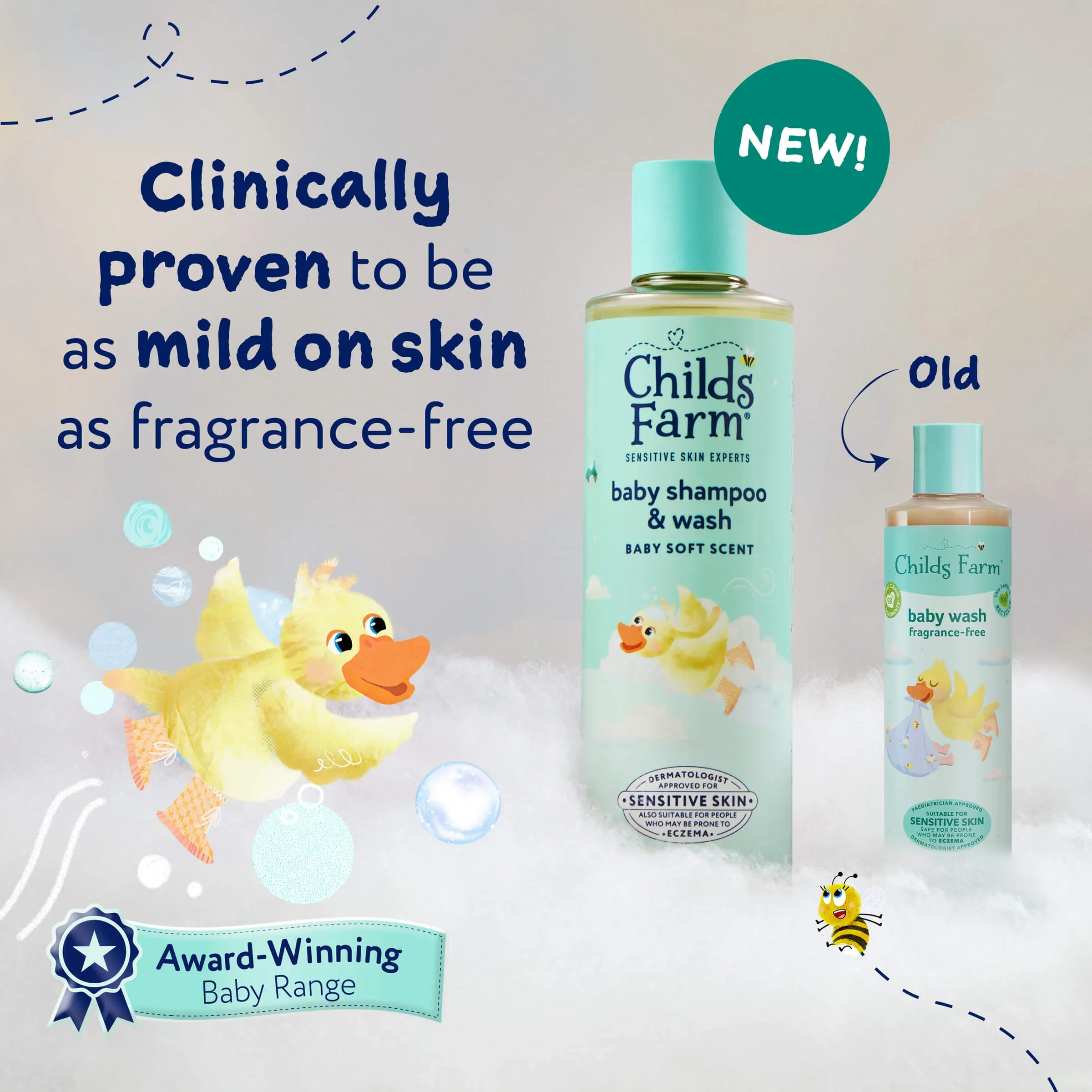 Childs Farm Sensitive Skin Experts Baby Soft Scent Shampoo & Wash 250ml - Image 2