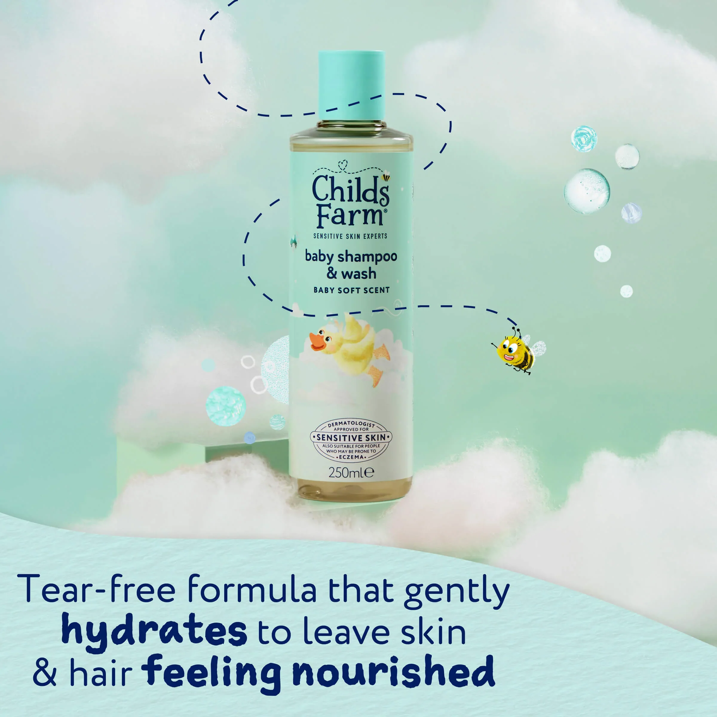 Childs Farm Sensitive Skin Experts Baby Soft Scent Shampoo & Wash 250ml - Image 5