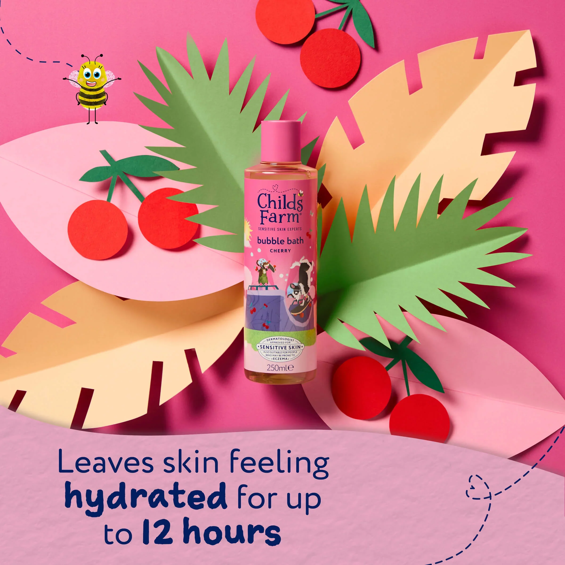 Childs Farm Sensitive Skin Experts Cherry Bubble Bath 250ml - Image 5