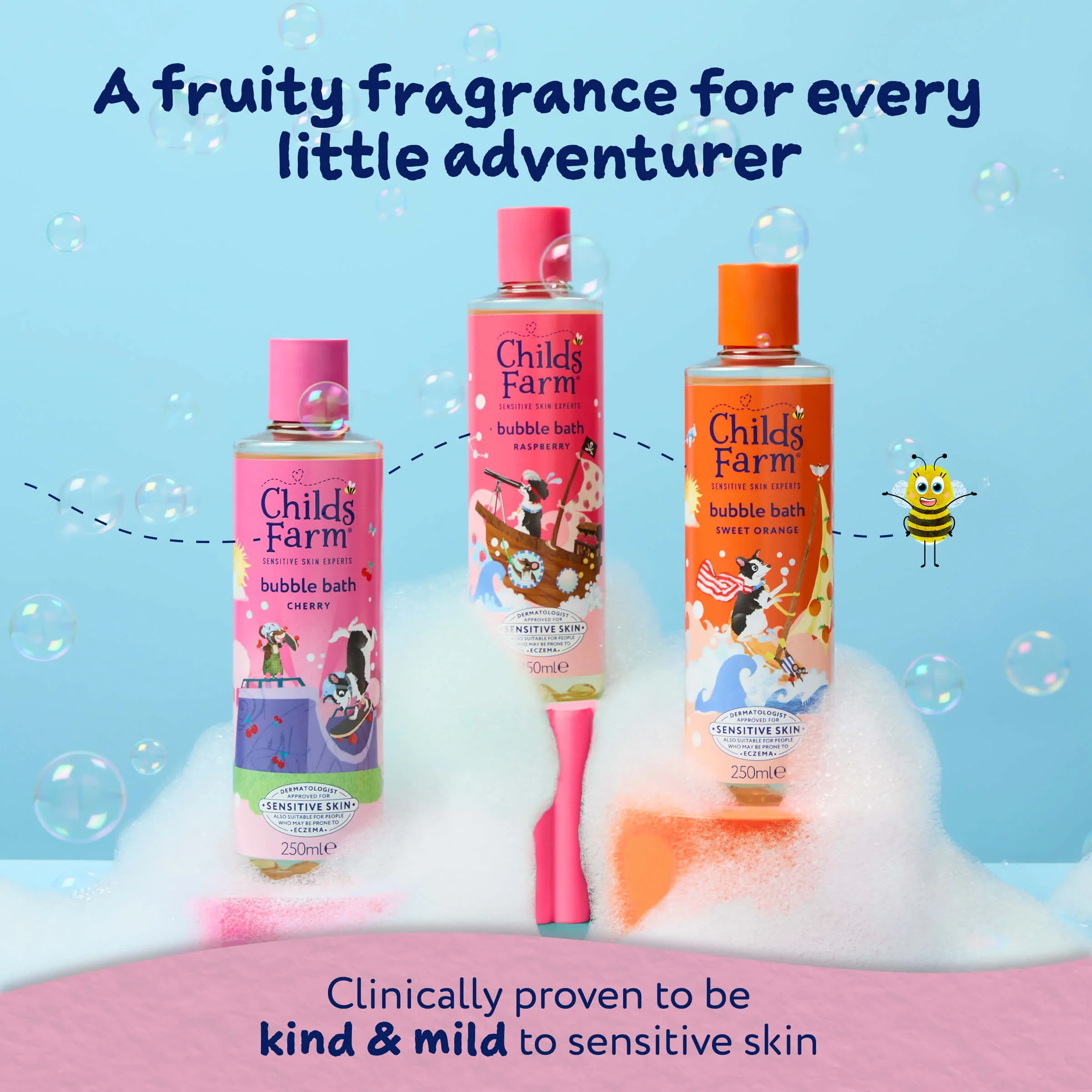 Childs Farm Sensitive Skin Experts Cherry Bubble Bath 250ml - Image 6