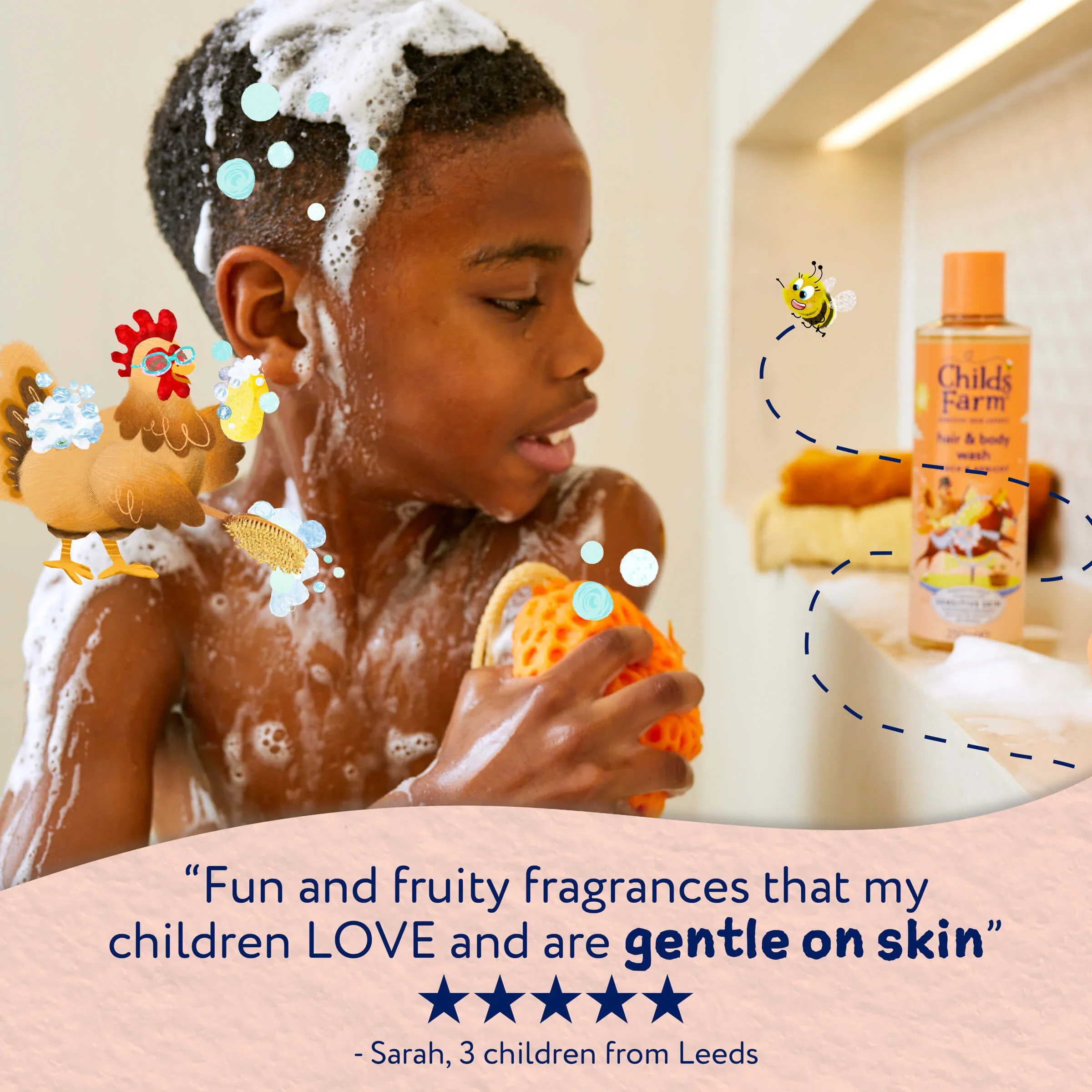 Childs Farm Sensitive Skin Experts Hair & Body Wash With Peach & Apricot 250ml - Image 3