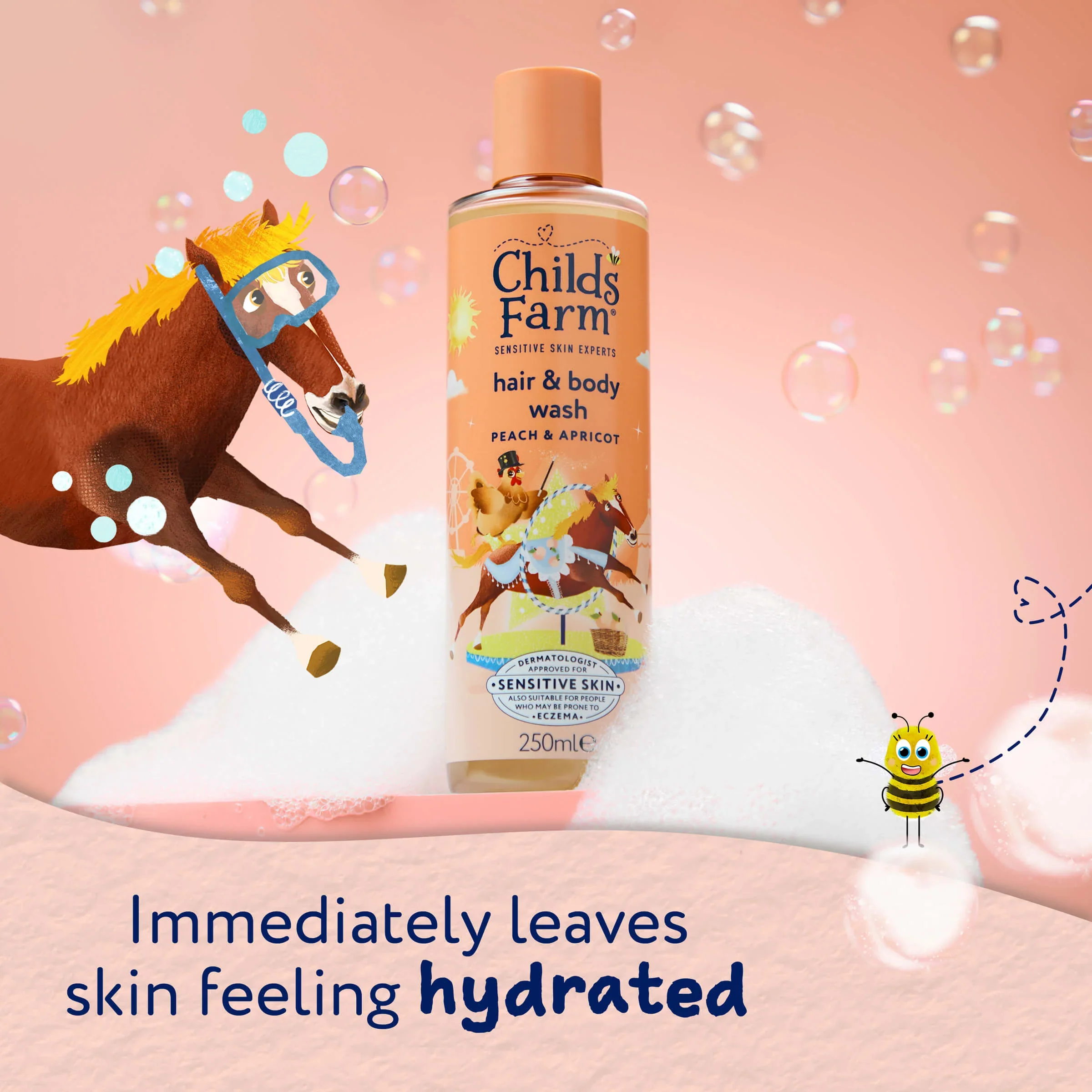 Childs Farm Sensitive Skin Experts Hair & Body Wash With Peach & Apricot 250ml - Image 5