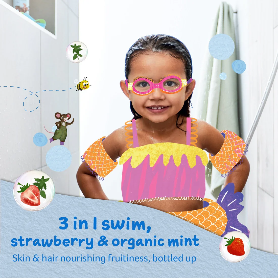 Childs Farm Sensitive Skin Experts Strawberry & Organic Mint 3 In 1 Swin 250ml - Image 4