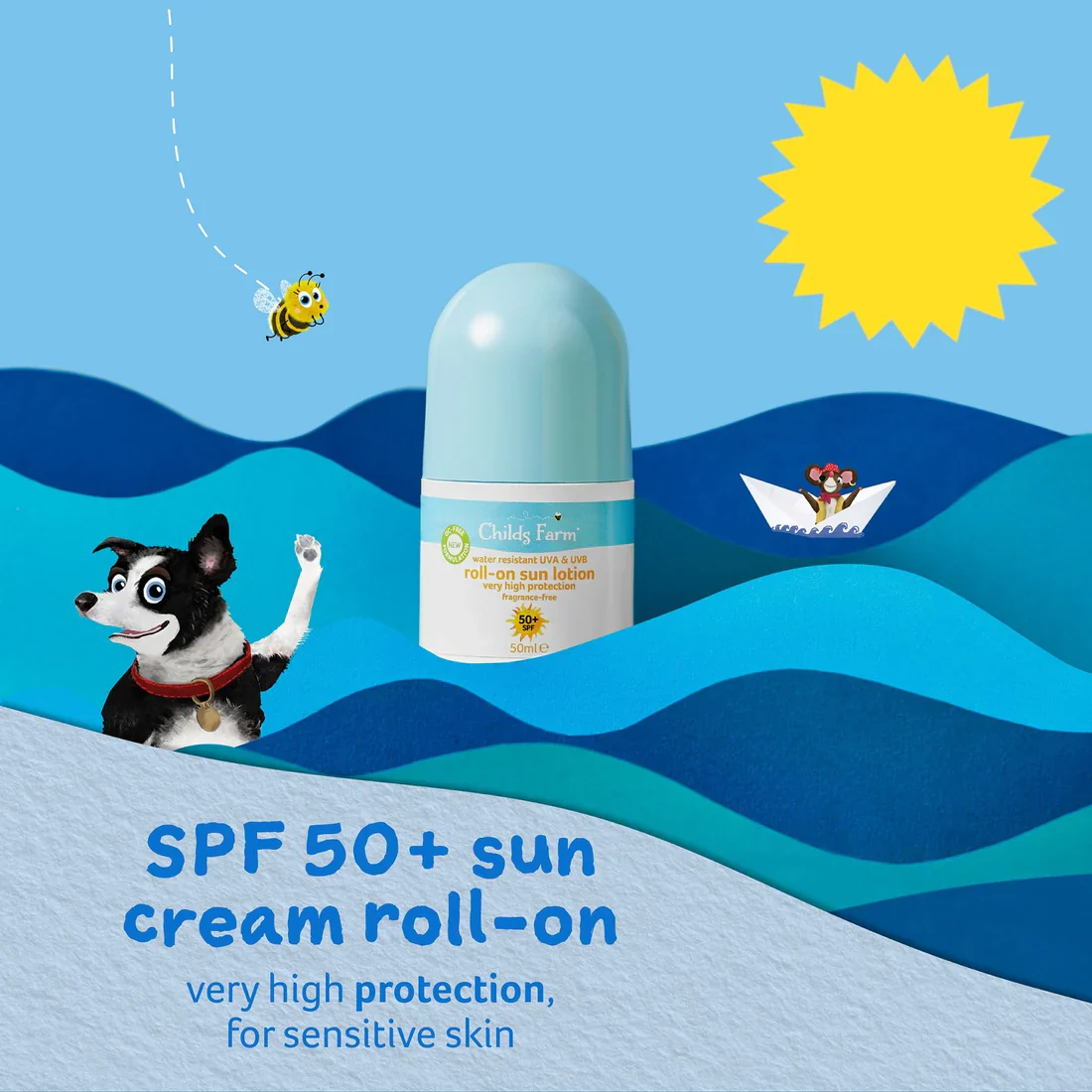 Childs Farm Sensitive Skin Experts 50+ SPF Roll-On Sun Lotion 50ml - Image 4