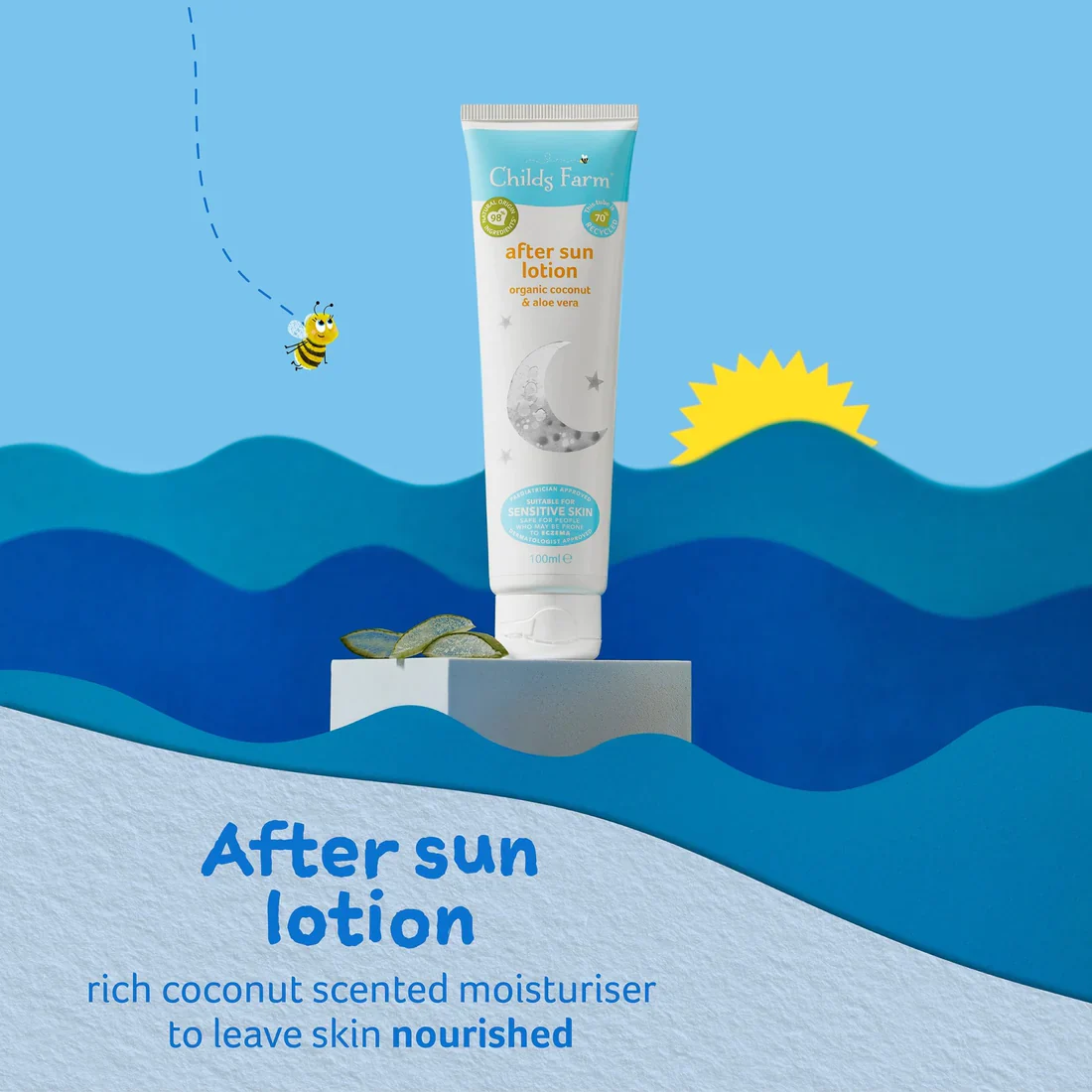Childs Farm Sensitive Skin Experts Organic Coconut After Sun Lotion 100ml - Image 4