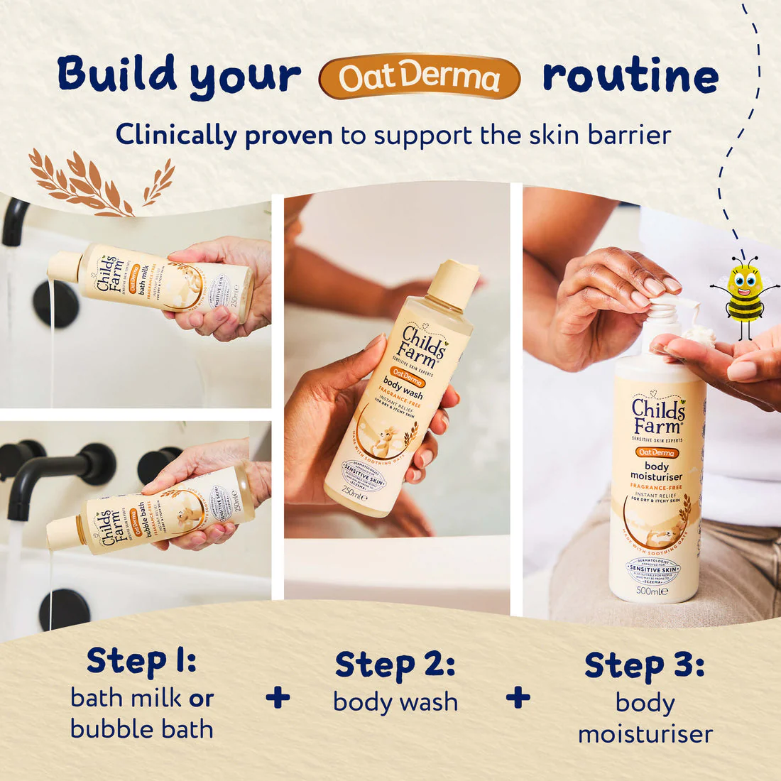 Childs Farm Sensitive Skin Experts Oat Derma Fragrance Free Body Moisturiser 500ml - Image 6