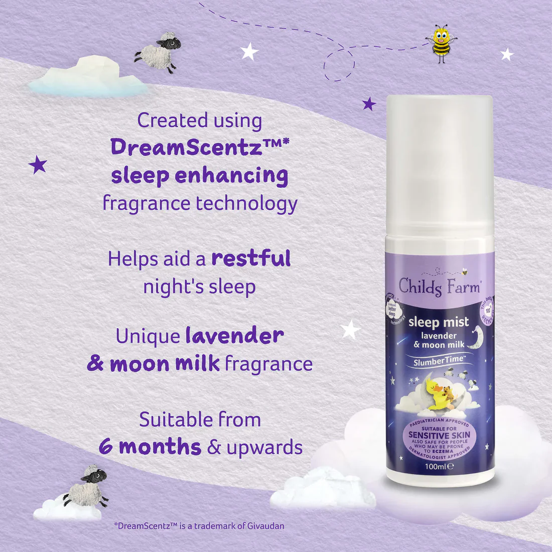 Childs Farm Sensitive Skin Experts Lavender & Moon Milk Sleep Mist 100ml - Image 4