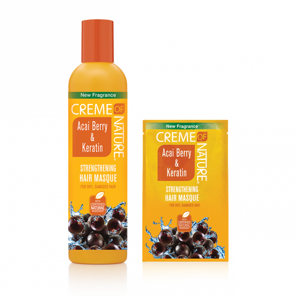 Creme of Nature Acai Berry & Keratin Strengthening Hair Masque 354ml/12oz - Image 2