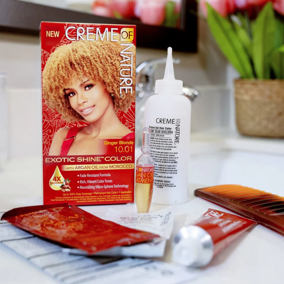 Creme of Nature Argan Oil Permanent Hair Color 10.01 Ginger Blonde - Image 6