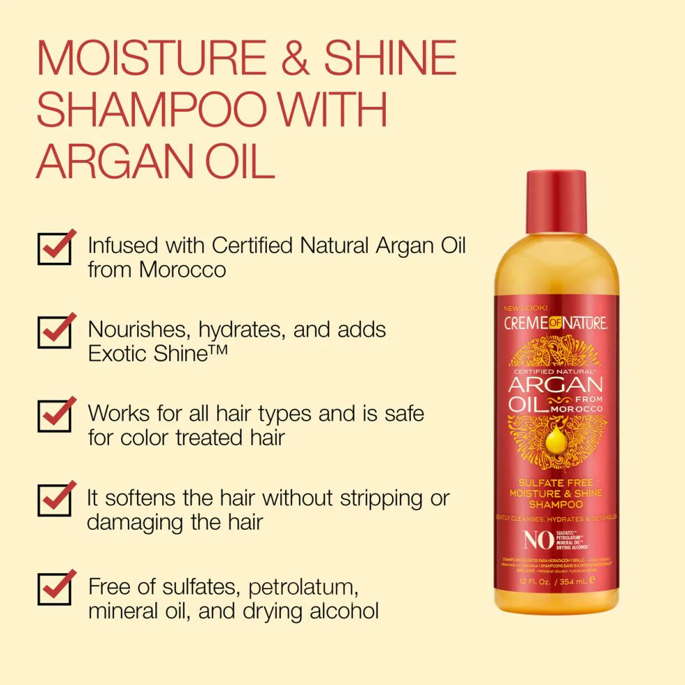 Creme of Nature Argan Oil Sulfate-Free Moisture & Shine Shampoo - Image 3
