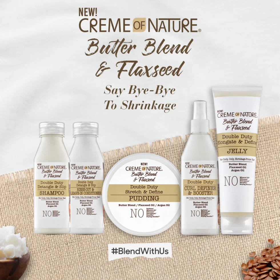 Creme of Nature Butter Blend & Flaxseed Double Duty Elongate & Define Jelly 248ml/8.4oz - Image 4