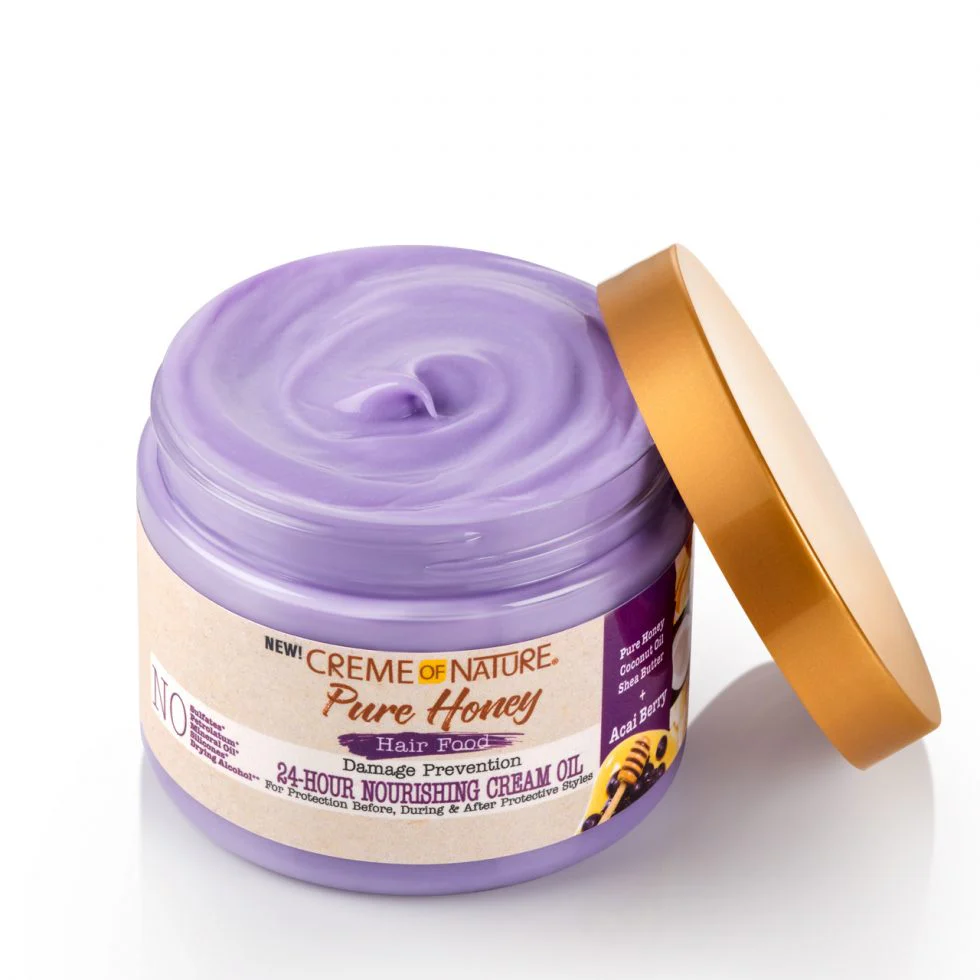 Creme of Nature Pure Honey Hair Food Damage Prevention 24-Hour Nourishing Cream Oil 135g - Image 2