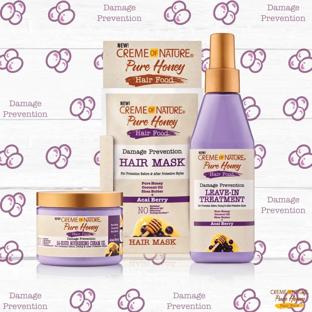 Creme of Nature Pure Honey Hair Food Damage Prevention Leave-In Treatment 236.5ml - Image 2