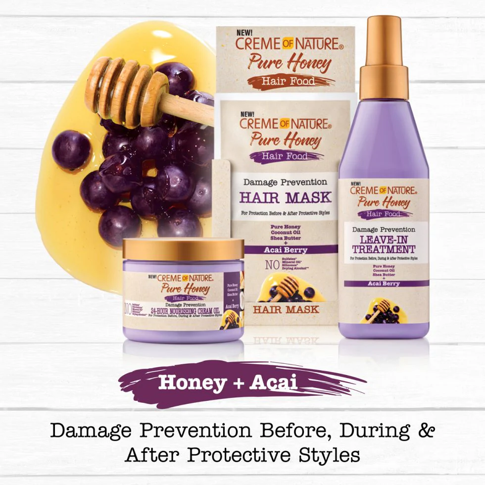 Creme of Nature Pure Honey Hair Food Damage Prevention Leave-In Treatment 236.5ml - Image 3