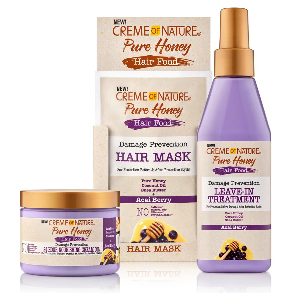 Creme of Nature Pure Honey Hair Food Damage Prevention Leave-In Treatment 236.5ml - Image 5