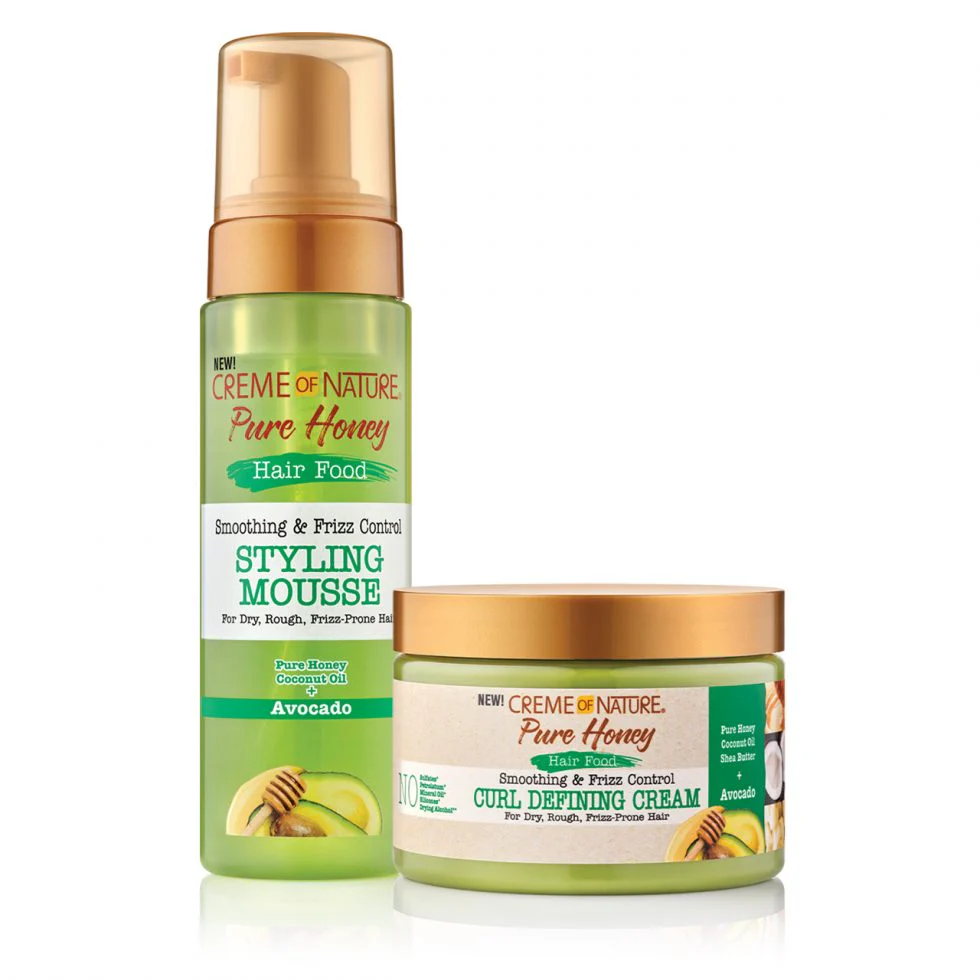 Creme of Nature Pure Honey Hair Food Smoothing & Frizz Control Curl Defining Cream 326g - Image 3
