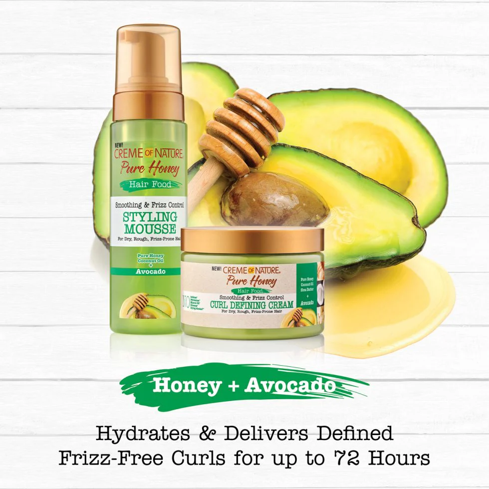 Creme of Nature Pure Honey Hair Food Smoothing & Frizz Control Curl Defining Cream 326g - Image 4