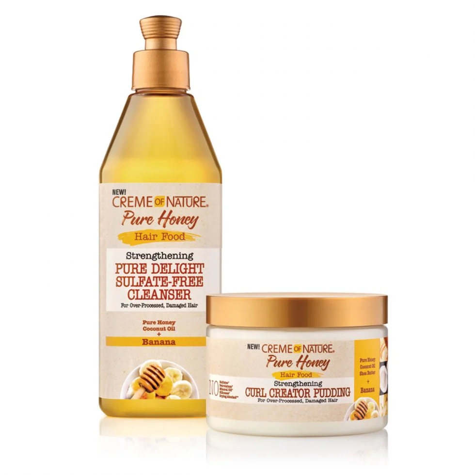 Creme of Nature Pure Honey Hair Food Strengthening Sulfate-Free Cleanser 355ml - Image 2