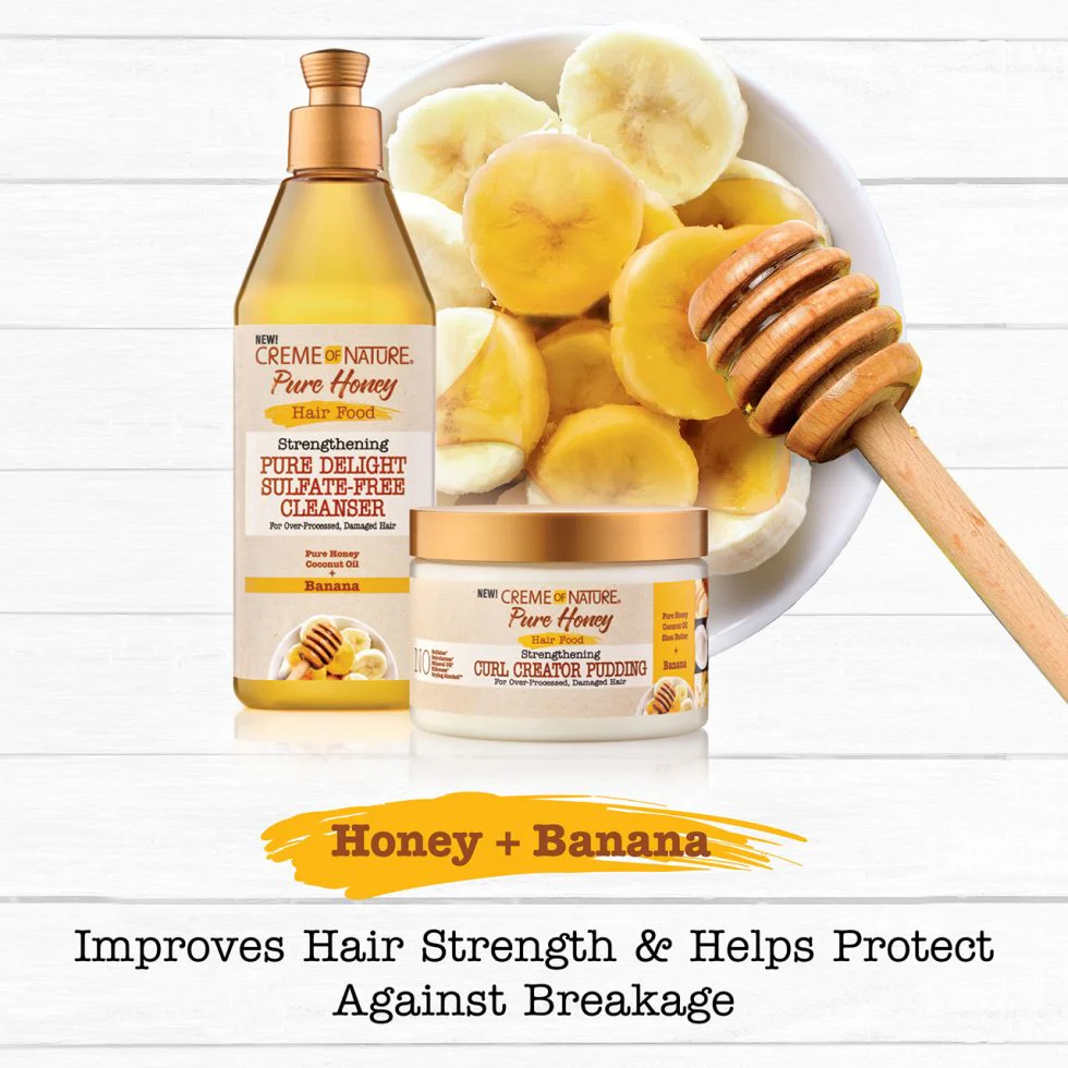 Creme of Nature Pure Honey Hair Food Strengthening Sulfate-Free Cleanser 355ml - Image 5