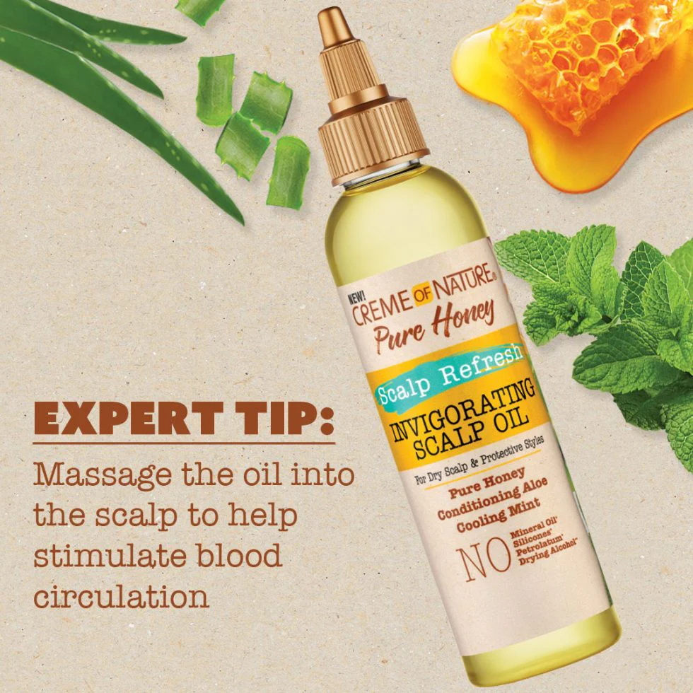Creme of Nature Pure Honey Scalp Refresh Invigorating Scalp Oil 118ml - Image 2