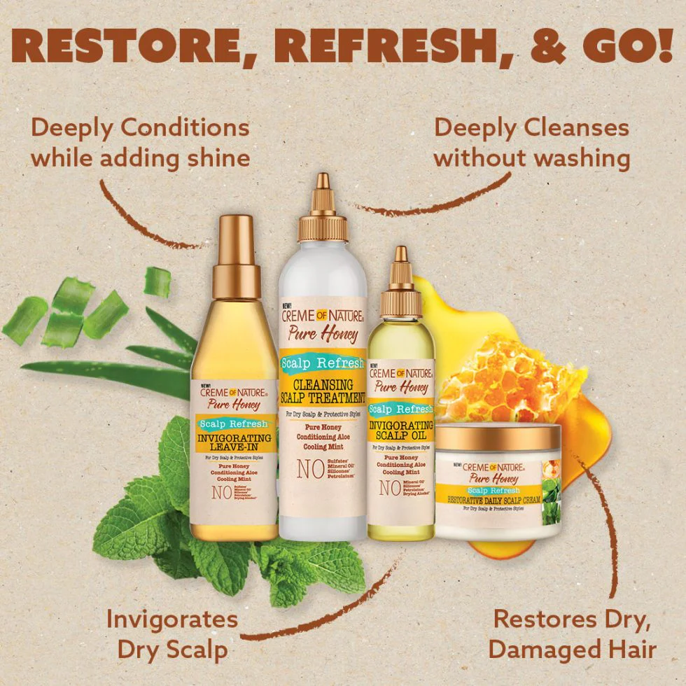 Creme of Nature Pure Honey Scalp Refresh Invigorating Scalp Oil 118ml - Image 3