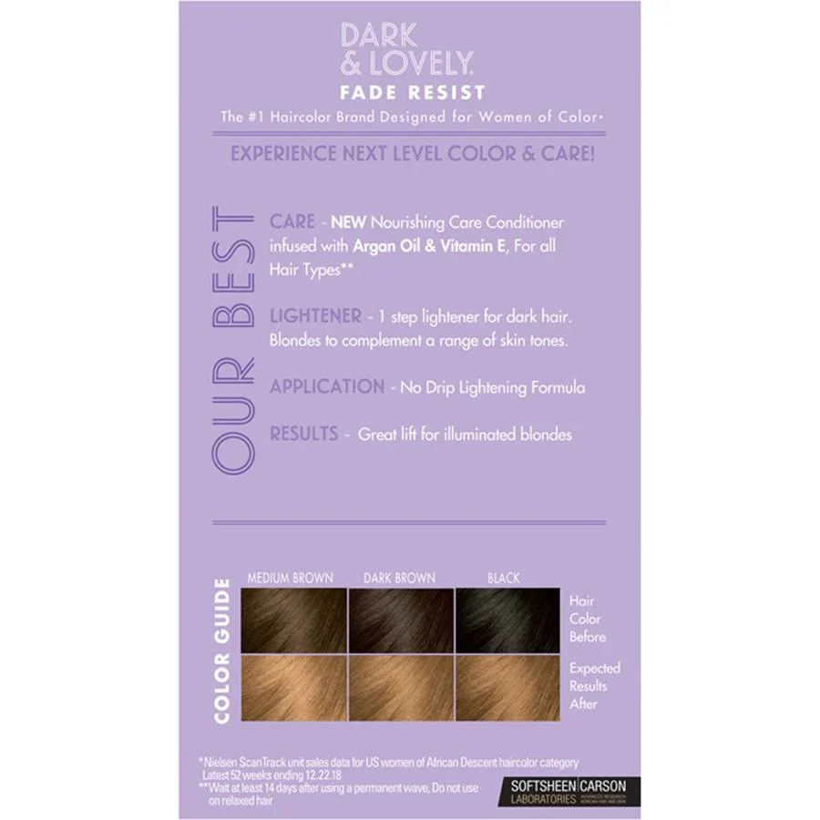 Dark & Lovely Fade Resist Permanent Hair Color 384 Light Golden Blonde - Image 4